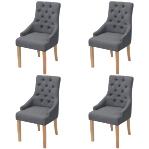 Scaune de bucătărie, 4 buc., gri inchis, material textil
