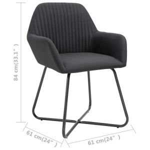 Scaune de bucătărie, 4 buc., negru, material textil - Img 7