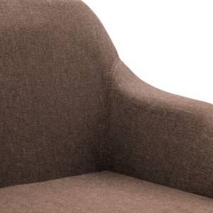 Scaune de sufragerie pivotante, 2 buc., maro, textil - Img 10