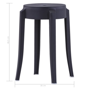 Scaune stivuibile, 4 buc., negru, plastic - Img 6