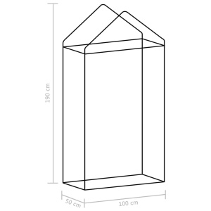 Seră cu cadru din oțel, 0,5 m², 1 x 0,5 x 1,9 cm - Img 10