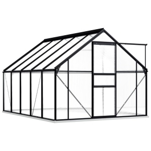Seră cu un cadru de bază, antracit, 5,89 m², aluminiu - Img 2