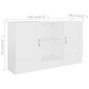 Servantă, alb, 120 x 30,5 x 70 cm, PAL - Img 7