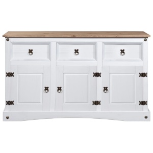 Servantă alb 132x43x78 cm lemn masiv pin mexican gama Corona - Img 4