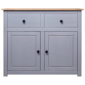 Servantă, gri, 93 x 40 x 80 cm, lemn masiv pin, gama Panama - Img 4