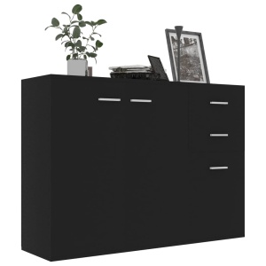 Servantă, negru, 105 x 30 x 75 cm, PAL - Img 3