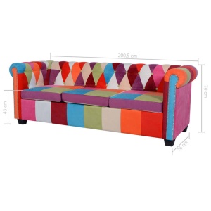 Set canapea Chesterfield, 2 piese, material textil - Img 7