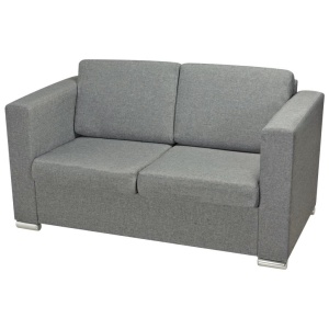 Set canapele, 3 piese, gri deschis, material textil - Img 11