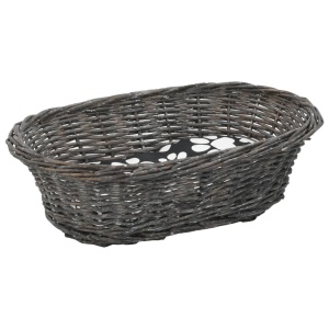 Set coșuri pisici, perne, 3 piese, gri, 47x34x60 cm, salcie - Img 9