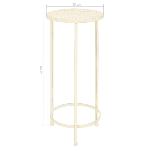 Set cu suport plante, 3 piese, stil vintage, metalic, alb - Img 9