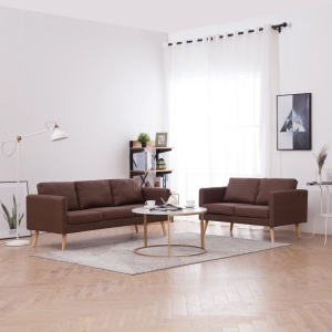 Set de canapele, 2 piese, maro, material textil