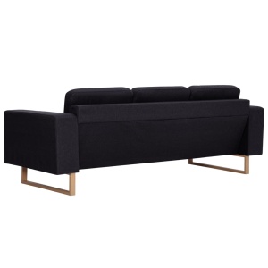 Set de canapele, 2 piese, negru, material textil - Img 5
