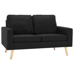 Set de canapele, 2 piese, negru, material textil - Img 2