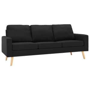 Set de canapele, 2 piese, negru, material textil - Img 2