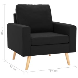 Set de canapele, 2 piese, negru, material textil - Img 10
