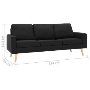 Set de canapele, 2 piese, negru, material textil - Img 9