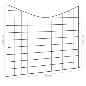 Set gard de iaz arcuit concav, verde, 77,5 x 64 cm - Img 6