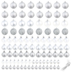 Set globuri de Crăciun 100 de piese, 6 cm, argintiu - Img 3