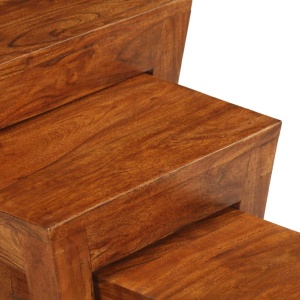 Set mese suprapuse,3 piese,lemn masiv acacia, 50x35x50 cm, maro - Img 8