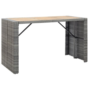Set mobilier bar de exterior cu perne, 7 piese, gri, poliratan - Img 6