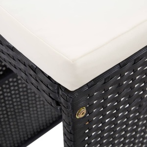 Set mobilier bar de grădină cu perne, 7 piese, negru, poliratan - Img 7