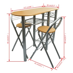 Set mobilier bar din lemn - Img 5