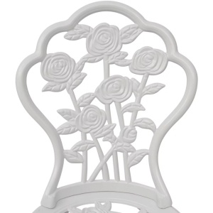 Set mobilier bistro, 3 piese, alb, aluminiu turnat - Img 5