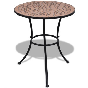 Set mobilier bistro, 3 piese, roșu teracotă, plăci ceramice - Img 2