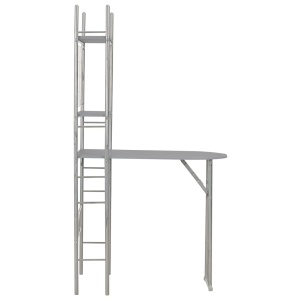 Set mobilier bucătărie cu depozitare, 3 piese, gri, MDF și oțel - Img 8