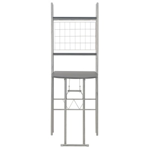 Set mobilier bucătărie cu depozitare 3 piese negru, MDF și oțel - Img 5