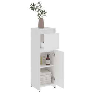 Set mobilier de baie, 4 piese, alb, PAL - Img 7