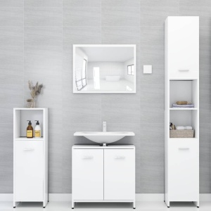 Set mobilier de baie, alb, PAL - Img 4