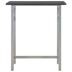 Set mobilier de bar, 3 piese, negru, lemn și oțel - Img 3