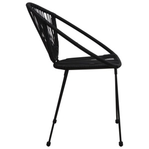 Set mobilier de bistro, 3 piese, negru, ratan PVC - Img 6