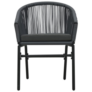 Set mobilier de bistro cu perne, 3 piese, antracit, ratan PVC - Img 8