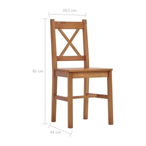 Set mobilier de bucătărie, 7 piese, maro miere, lemn de pin - Img 11