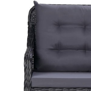 Set mobilier de exterior, 11 piese, negru, poliratan - Img 9