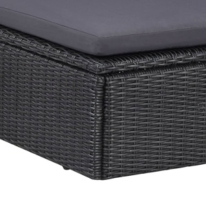 Set mobilier de exterior, 11 piese, negru, poliratan - Img 10