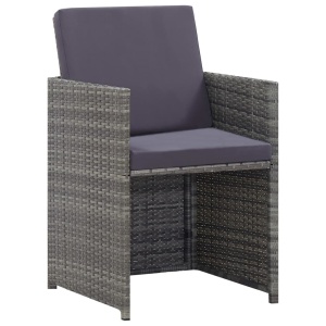 Set mobilier de exterior 13 piese antracit poliratan și acacia - Img 2