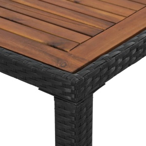 Set mobilier de exterior, 6 piese negru, poliratan, lemn acacia - Img 4