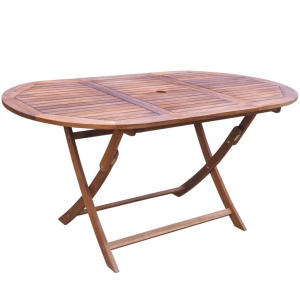 Set mobilier de exterior, 7 piese, lemn masiv de acacia - Img 3
