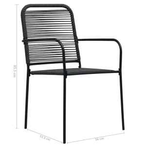 Set mobilier de exterior, 7 piese, negru, frânghie și oțel - Img 10