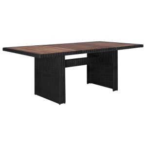 Set mobilier de exterior, 7 piese, negru, poliratan - Img 2