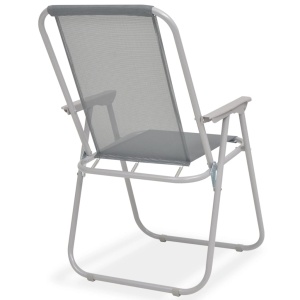Set mobilier de exterior, 8 piese, gri, oțel și textilenă - Img 11