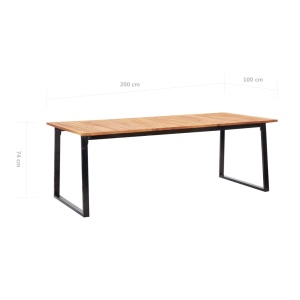 Set mobilier de exterior, 9 piese, gri, poliratan, lemn acacia - Img 10