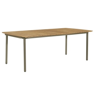 Set mobilier de exterior, 9 piese, lemn masiv acacia și oțel - Img 2