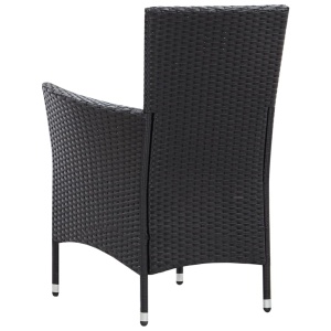 Set mobilier de exterior, 9 piese, negru, poliratan - Img 7