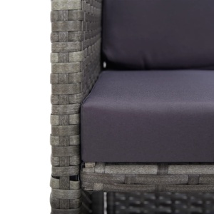 Set mobilier de exterior cu perne, 11 piese, gri, poliratan - Img 11