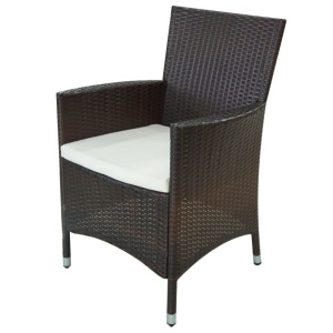 Set mobilier de exterior cu perne, 11 piese, maro, poliratan - Img 5