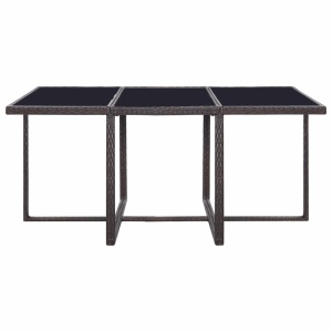 Set mobilier de exterior cu perne, 11 piese, maro, poliratan - Img 5